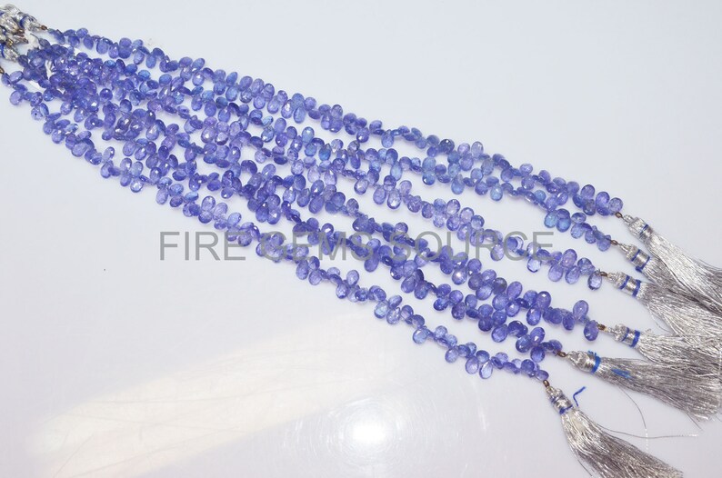 Tanzanite Pear Shape Faceted Beads 4x6-5x8 mm Natural Tanzanite Pear Shape Faceted Briolette BL45FGS14