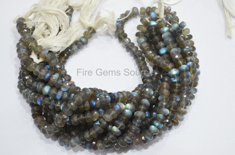 BL64FGS57E Sold By Strand Labradorite Rondelle Beads 9 Labradorite Faceted Rondelle Beads 7.50 mm