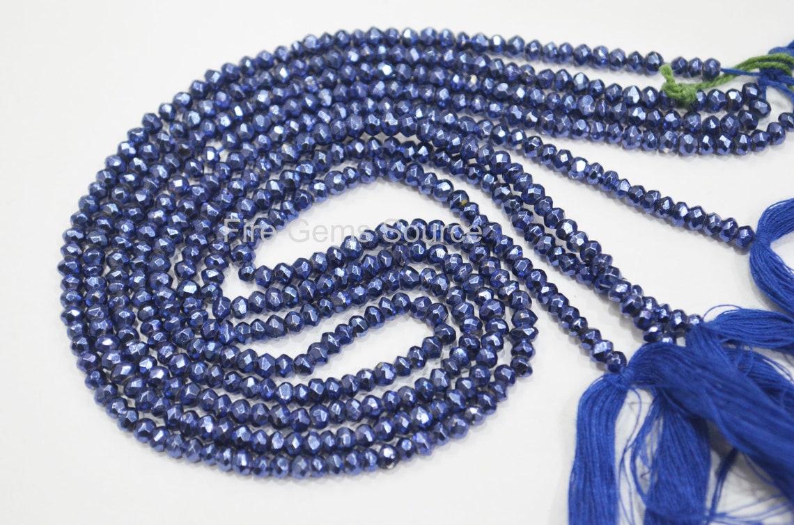 Natural Mystic Sapphire Pyrite Rondelle Beads Mystic Sapphire Etsy