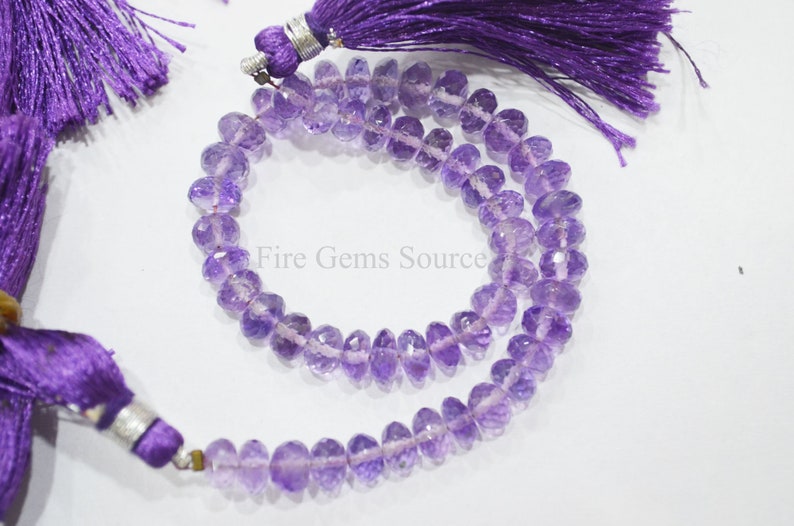 8,M-7FGS82 5-7.5 mm Amethyst Rondelle Beads,Amethyst Beads,Sold by Strand Natural Amethyst Faceted Beads