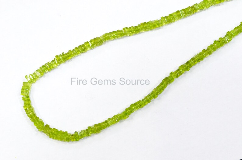 Peridot Heishi Square Spacer Briolettes 16,BL2FGS22 Natural Peridot Heishi Smooth Briolettes Sold by Strand 4 x 4 mm