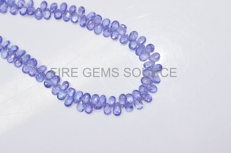 Tanzanite Pear Shape Faceted Beads 4x6-5x8 mm Natural Tanzanite Pear Shape Faceted Briolette BL45FGS14