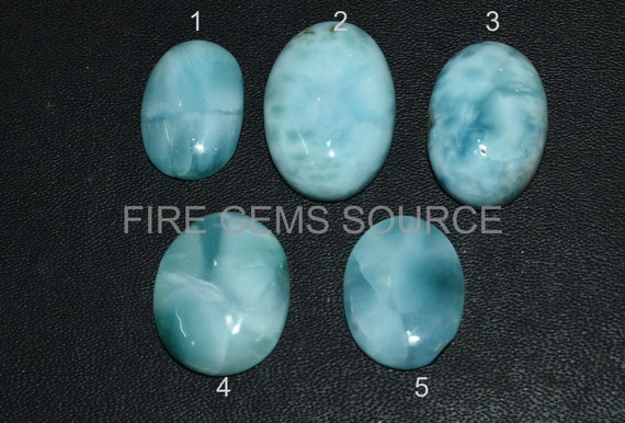 Details about / Great Lot Natural Larimar 3X5 mm Oval Cabochon Loose Gemstone VG01