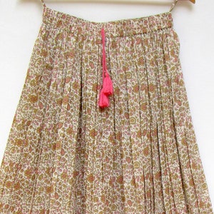 yellow peacock border printed cotton long maxi skirts - broomstick style Indian look maxi skirts