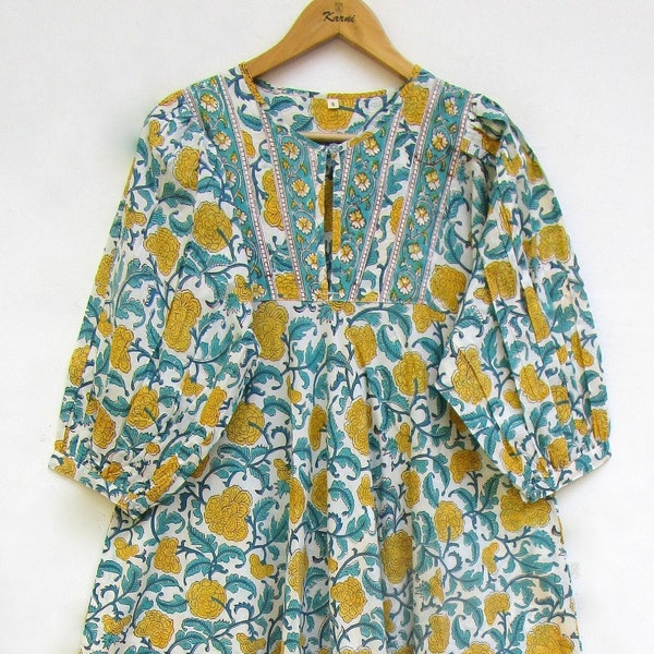 travel summer wear long maxi dress - Henley neckline with buttons maxi dress - 3/4th sleeve with buttons maxi dress