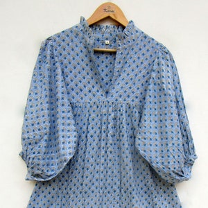 summer boho mini maxi dress - v neckline mini maxi dress - 3/4th sleeve with buttons mini maxi dress
