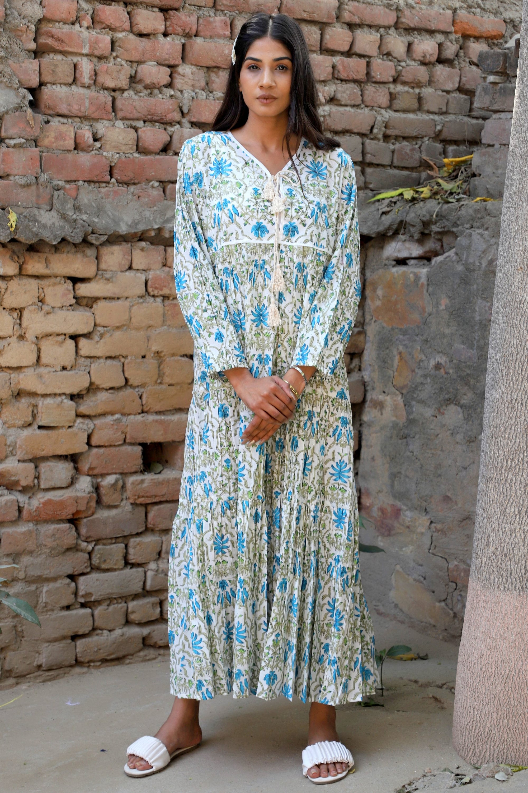 Robe Femme Col ras du cou Classique Moulante Bohème blanc Xl