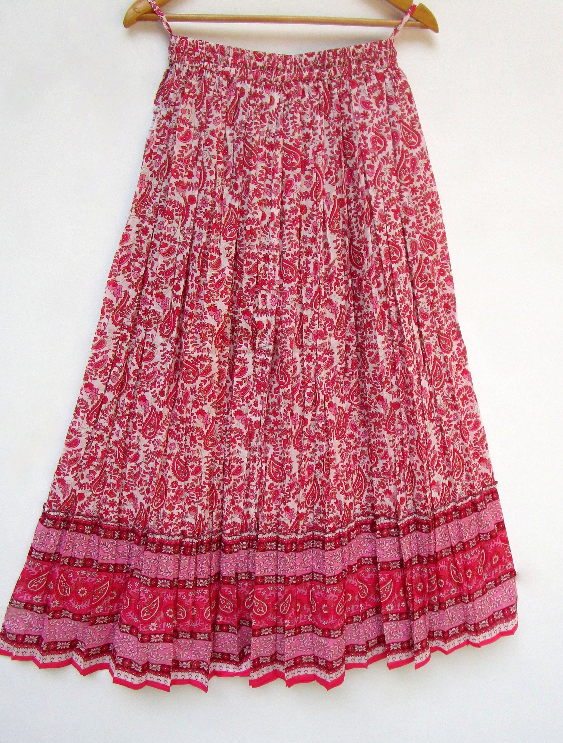 Dark Pink Bohemian and Hippie Style Long Maxi Skirts - Etsy