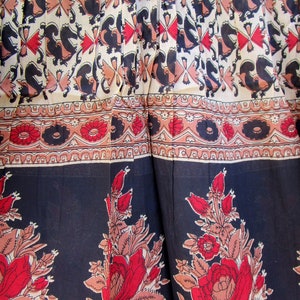 floral screen printed cotton blouse tops - v neckline with tassel summer blouse - long sleeve bohemian tunics image 6