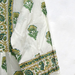 summer big boota block printed long maxi dress - v collared neckline bohemian dress - long sleeve cotton maxi image 3