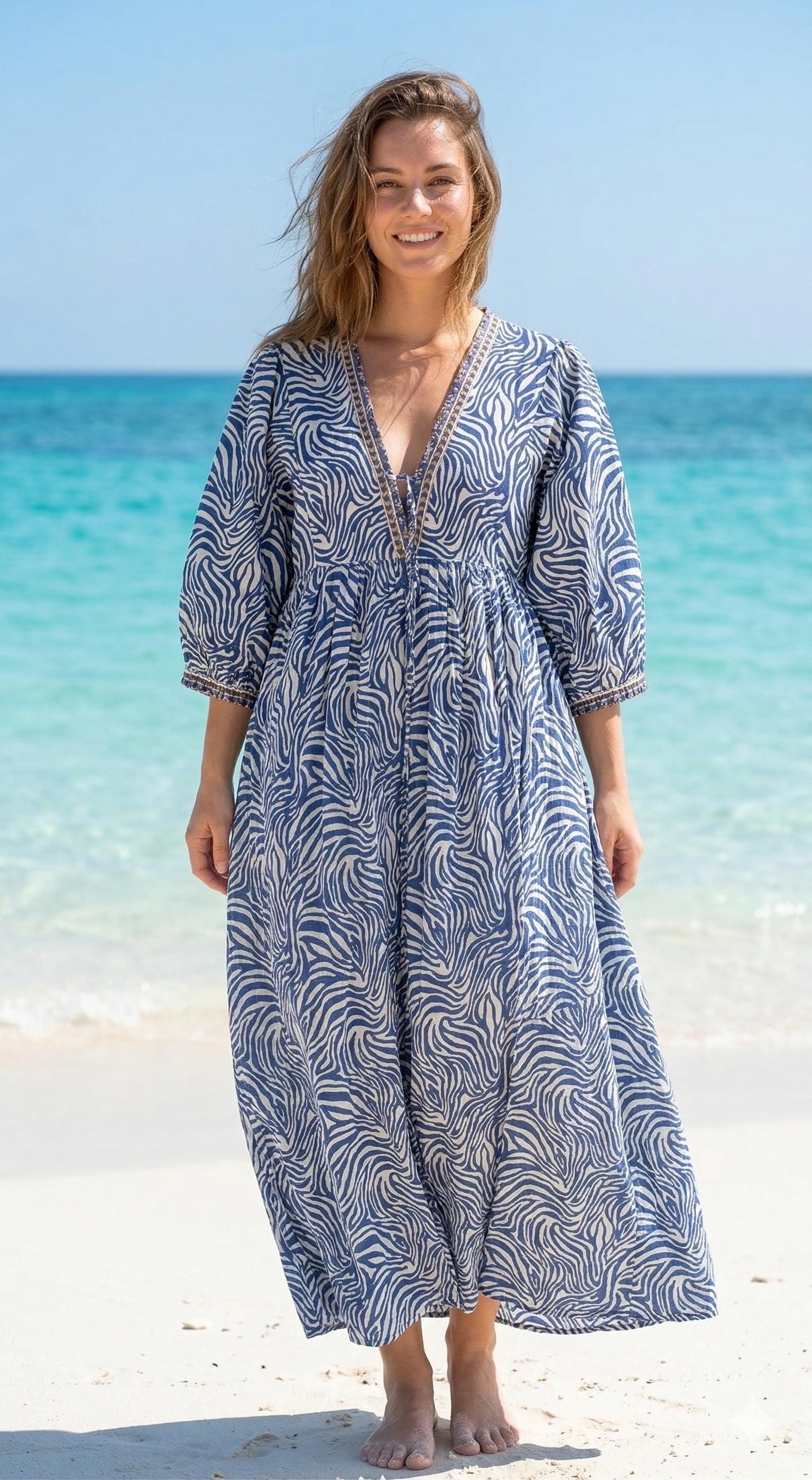 blue zebra print dress Blue Zebra Print T-Shirt Dress, Zebra Animal Print Crew Neck Long Tee Shirt  Dress - Made in USA