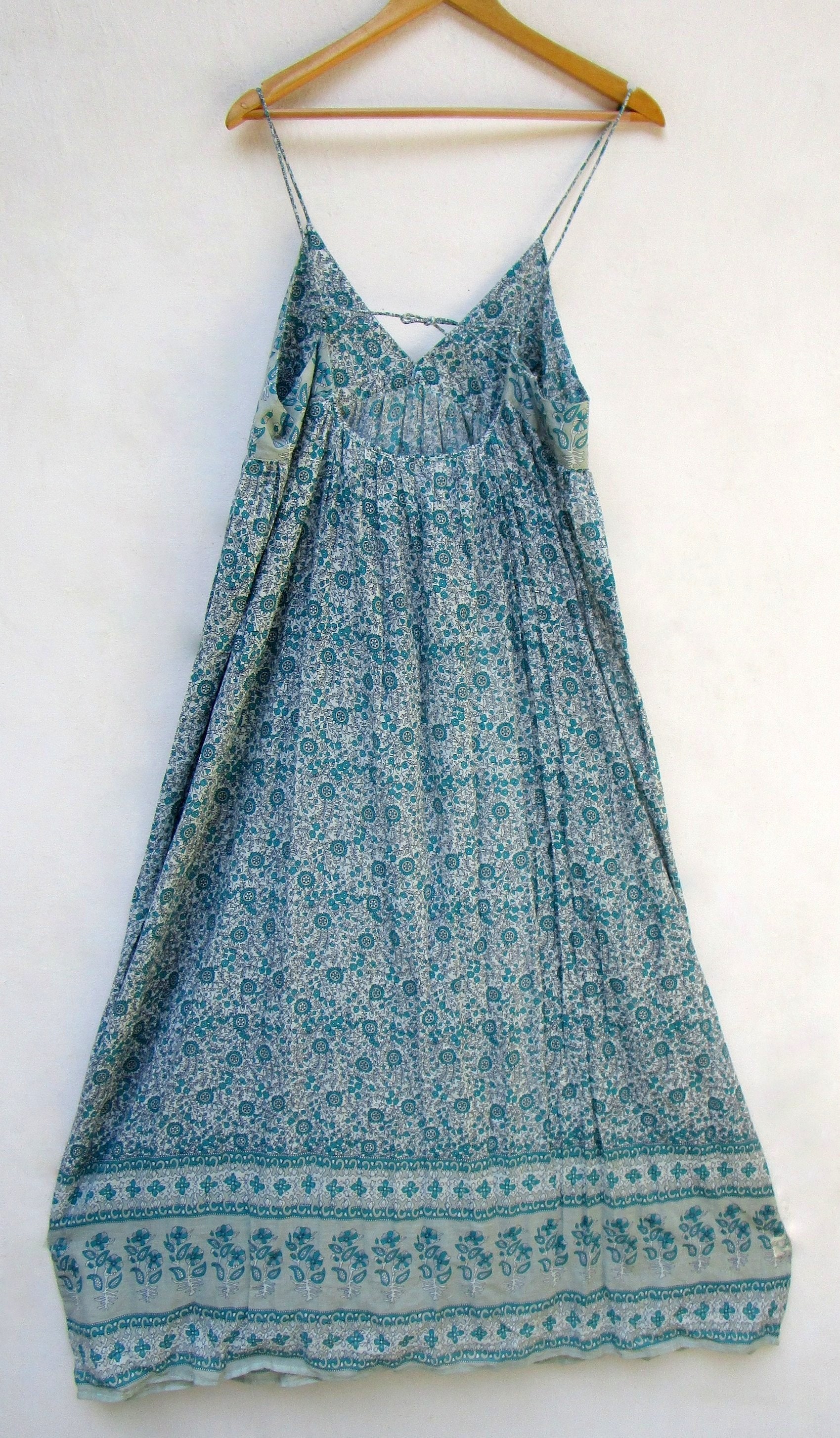 Teal Green Floral Printed Cotton Long Women Maxi Dress - Etsy