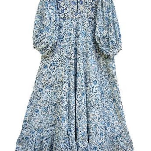 blue big sister smocked dress Big Sister Blue Floral Smocked Dress