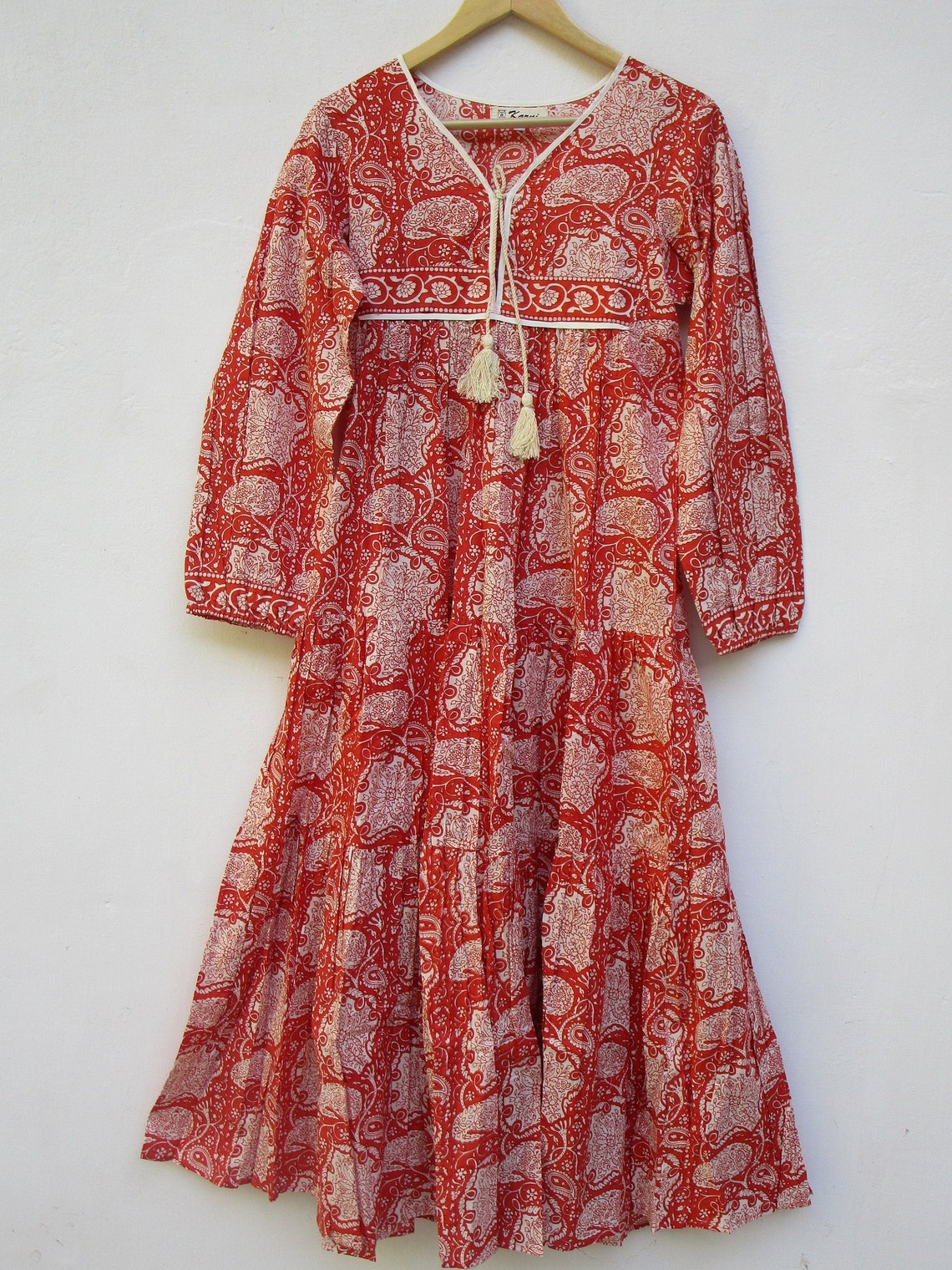 orange paisley dress