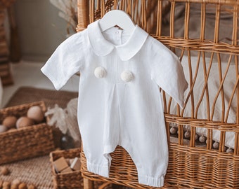 Boy christening outfit, boys baptism romper, newborn baptism boys outfit, christening romper, white baby romper boy, boy blessing outfit