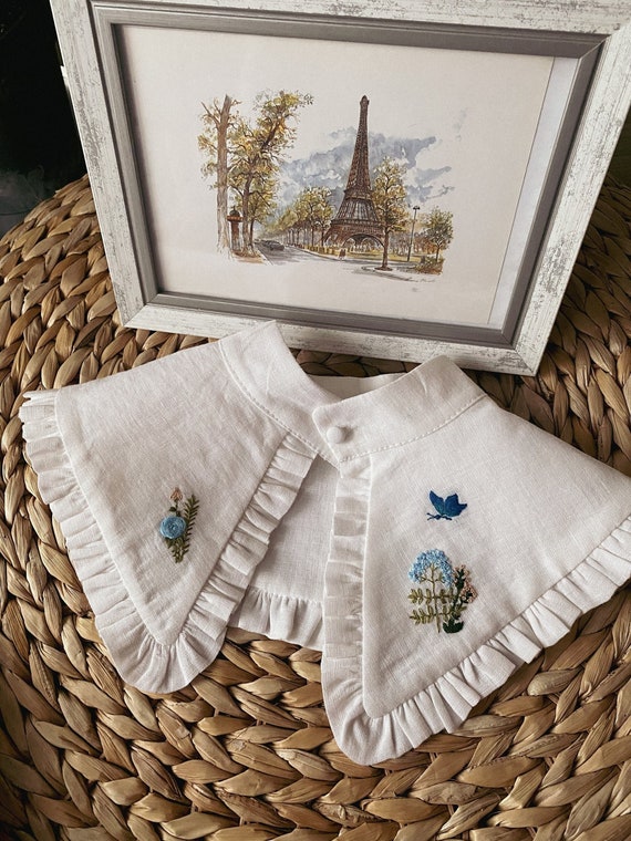 Hand Embroidered Collar, Detachable Collar, Women Detachable Collar, Removable Collar, Detachable Collar Embroidered, Bib Collar Necklace