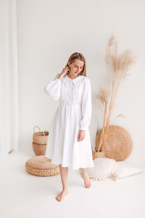 smocked midi dress white Smocked Poplin Midi Dress