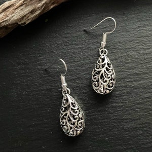 Tribal silver drops earrings ,silver bohemian earrings,gypsy Indian earrings,Aztec earrings, Rajasthani earrings,Tibetan earrings