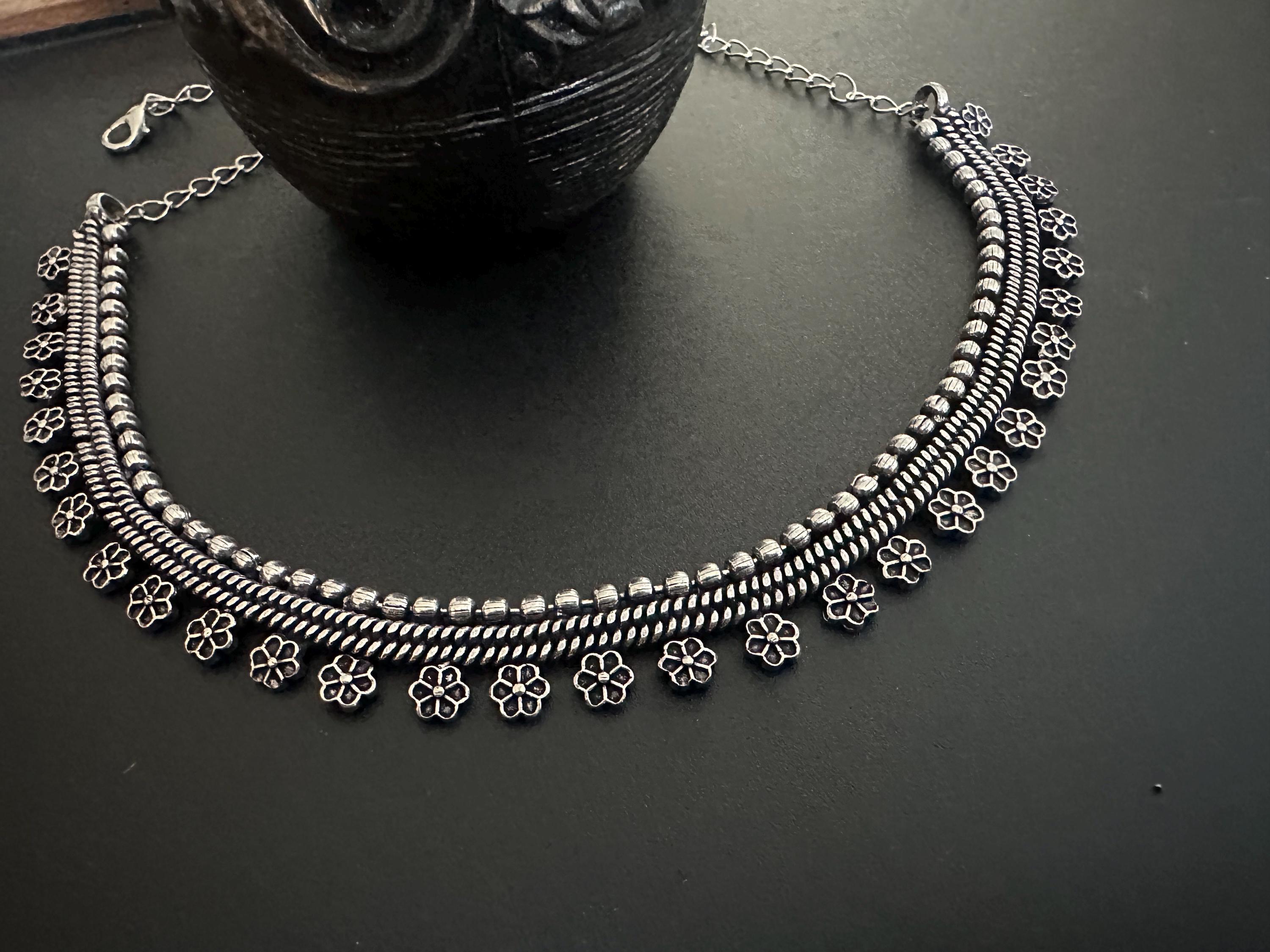 Choker necklace oxidised discount