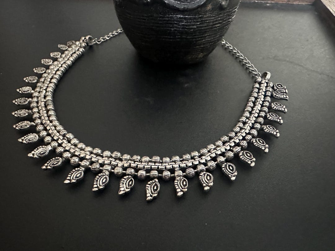 Rajasthani Tribal Choker Silver Necklace By Origen Imports main image 0