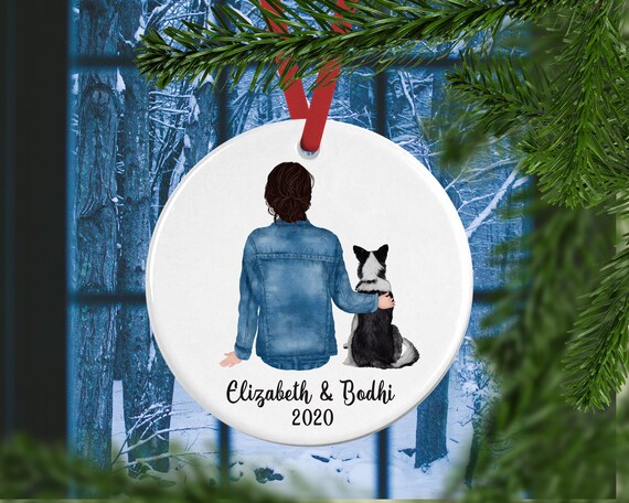 girl and dog ornament