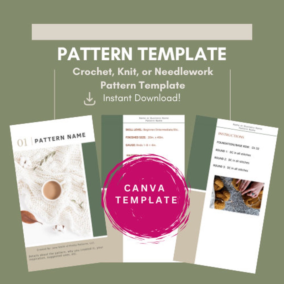 Verdant Green Crochet Pattern Template | Knit Pattern Template ...