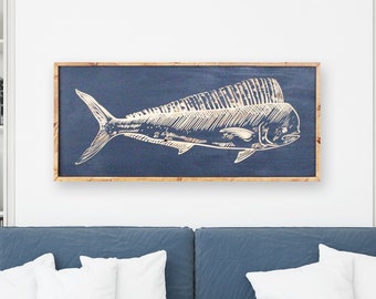 Carved Wood Dolphin Fish Wall Art | Nautical Decor