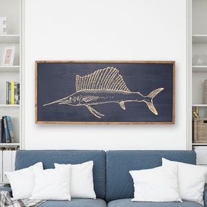 Carved Sailfish Wall Art || Nautical Decor || Sea Life Decor || Coastal Wall Art || Carved Wood Designs
