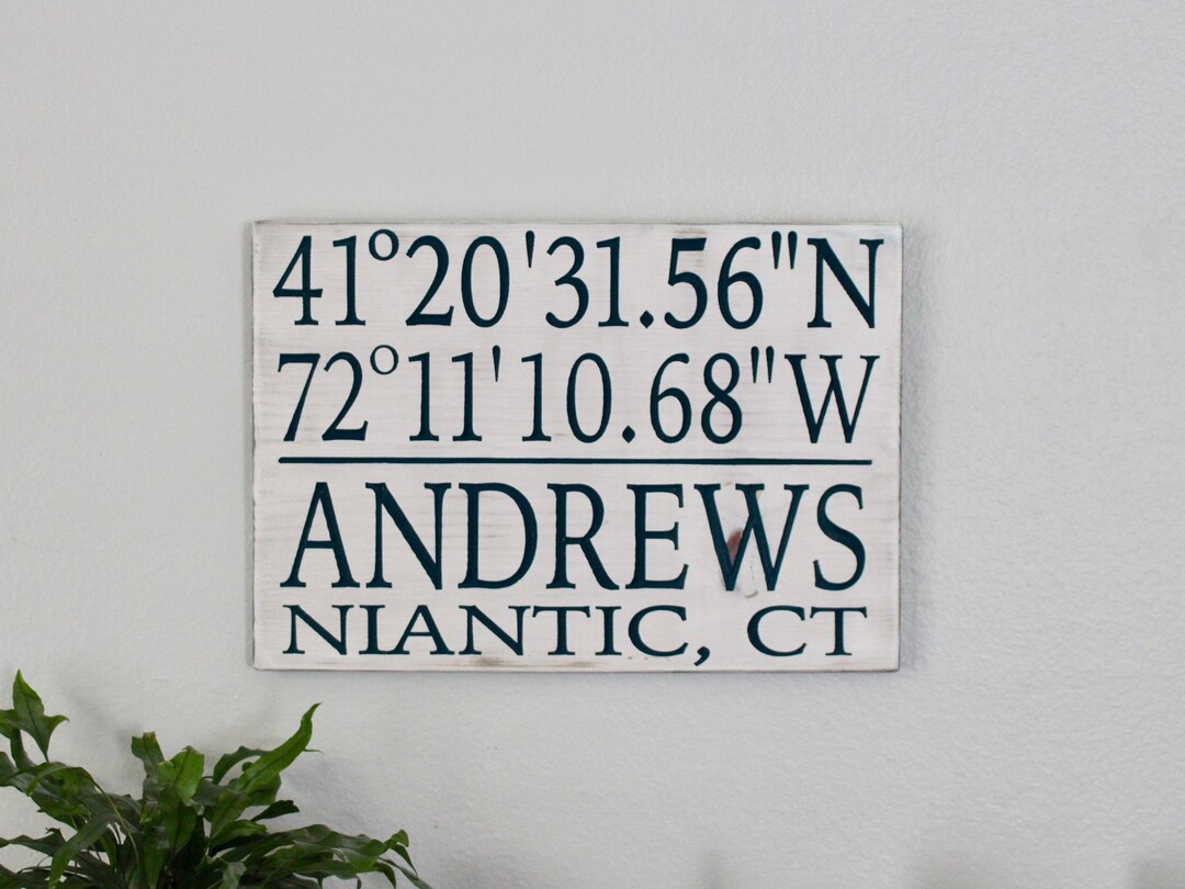 Lat Sign Latitude Longitude Sign - GPS Sign - Customized Home Signs - Rustic ...