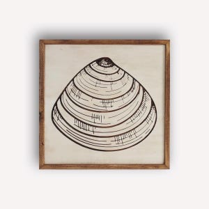 Carved Clam Shell Wall Art  - Beach House Decor - Framed Carving  - Nautical Decor - Mix & Match