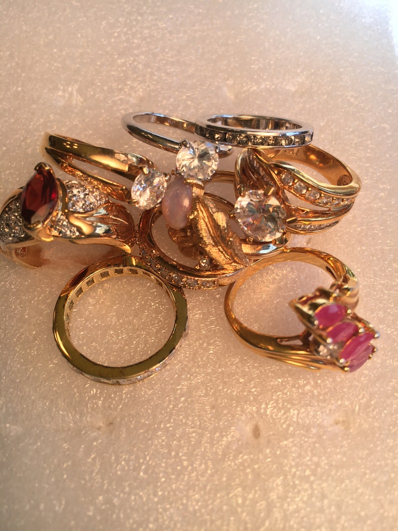 Costume Statement Rings Lot of 9 Size 5