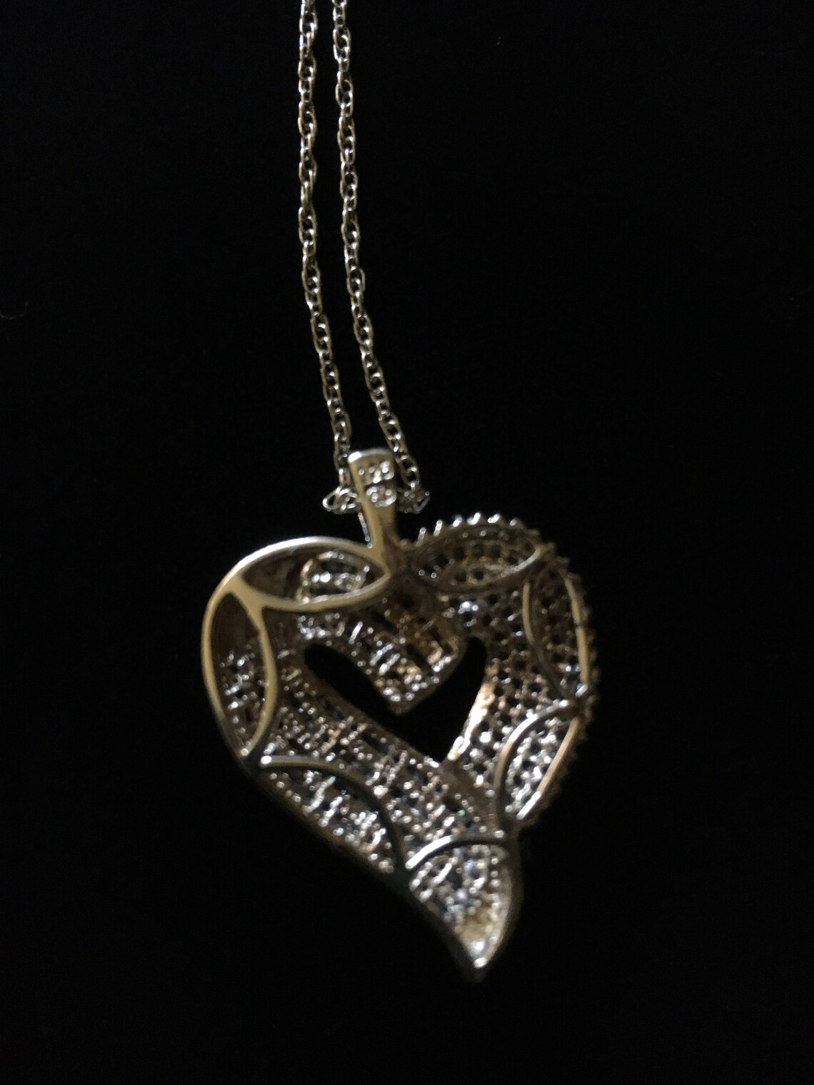 Vintage Heng Ngai Diamond Sterling Gold Heart Necklace | Etsy