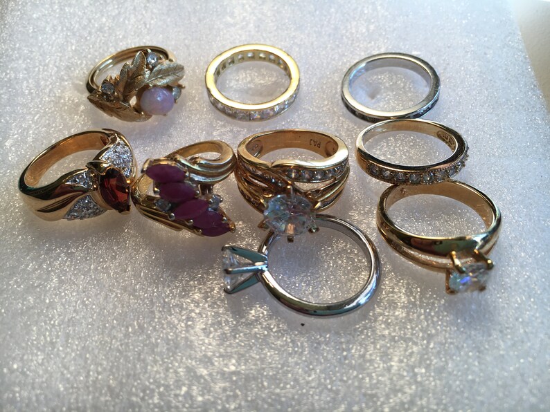 Costume Statement Rings Lot of 9 Size 5