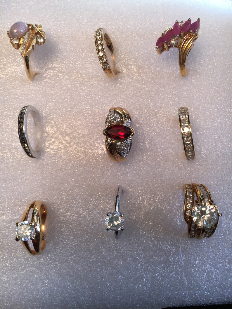 Costume Statement Rings Lot of 9 Size 5