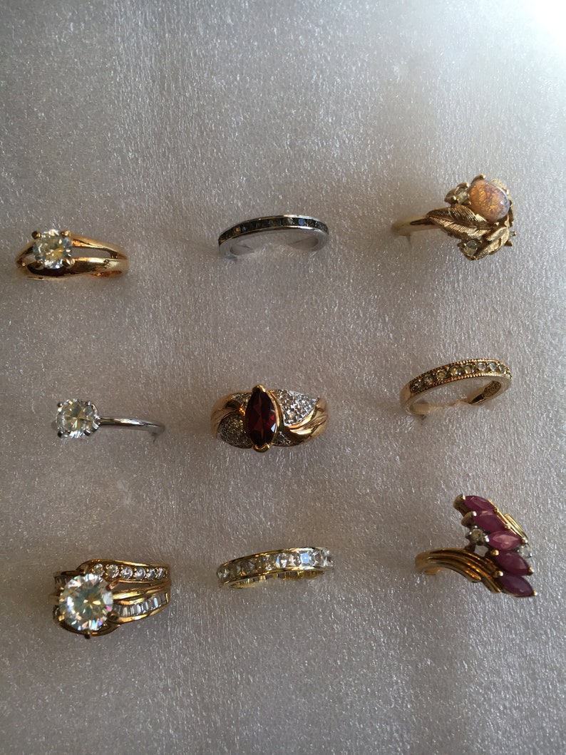 Costume Statement Rings Lot of 9 Size 5