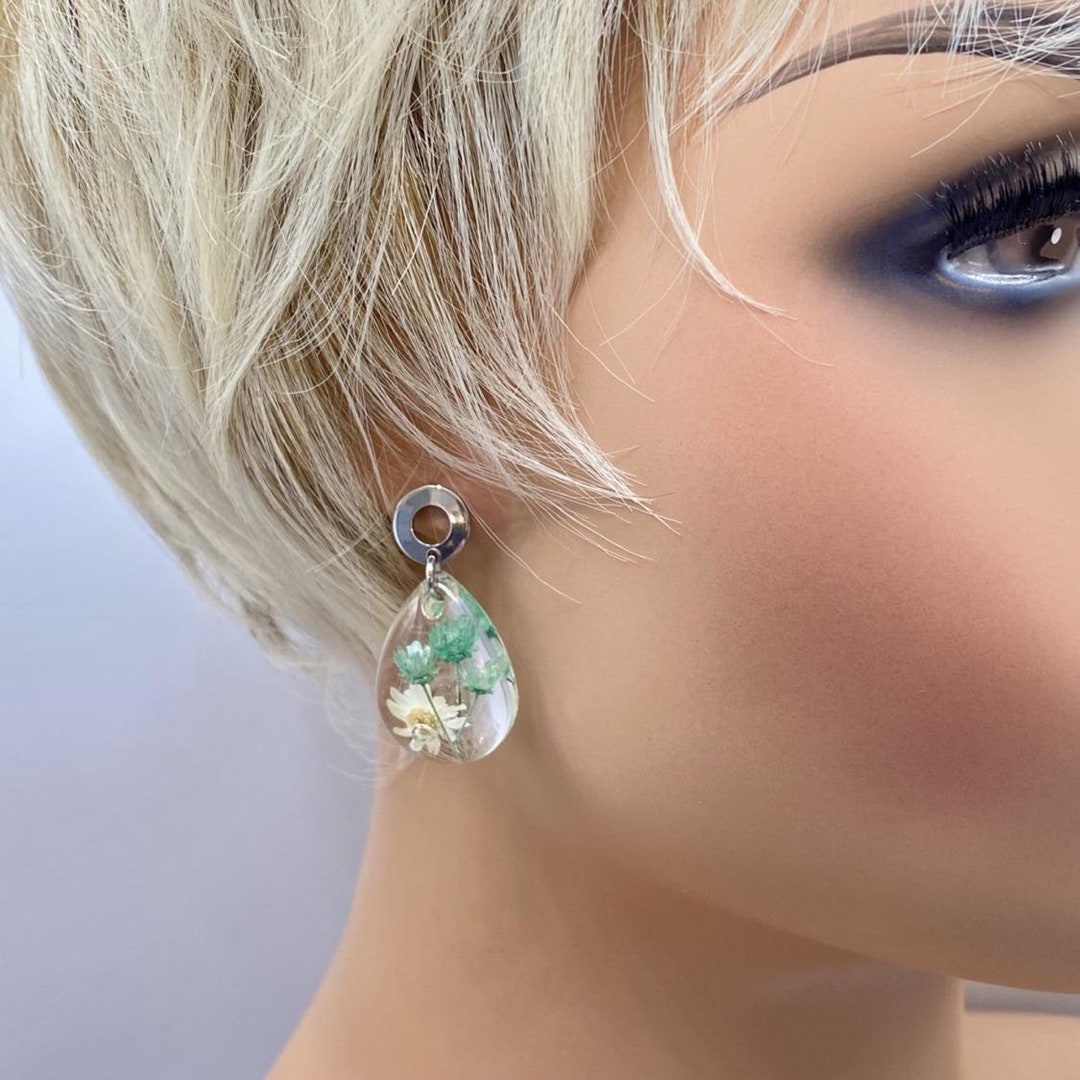 Applewood Epoxy Resin Earrings main image 1