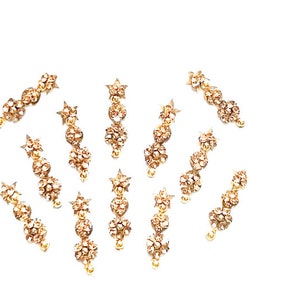 Gold Bindi Long Face Jewelry Temporary Tattoo Bollywood Wedding