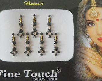 Adesivi Bindi lunghi argento/oro, confezione da 50 Bindi da sposa, Bindi indiani autoadesivi, regali per feste di matrimonio, vendita all'ingrosso di Bindi Bollywood