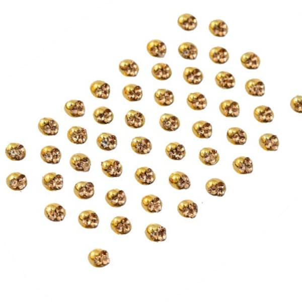 Tiny gold Bindis Stickers Golden Wedding Face Jewels, bindi, Indian golden bindi, Small round bindi, Golden Tattoos, Designer Party Bindis