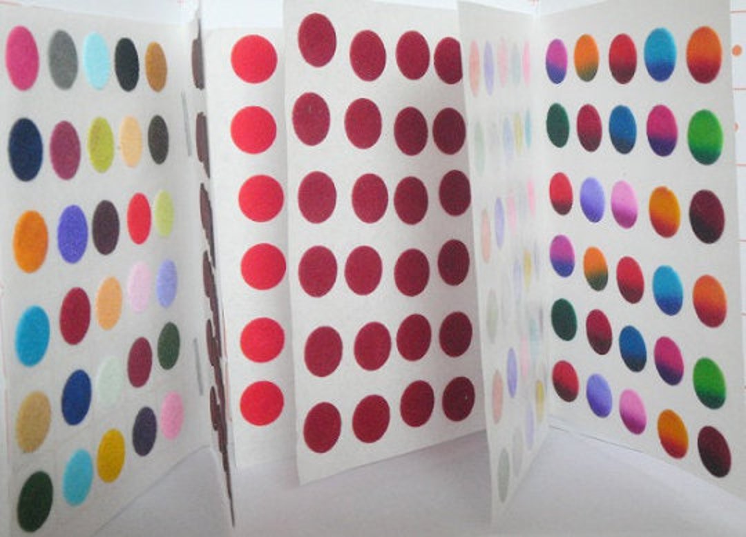 2 Book Bindi, Velvet Bollywood Style Colorful Plain Round Bindi Sticker ...