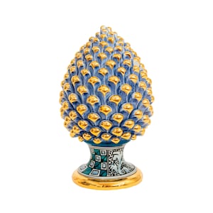 Sicilian ceramic pine cone with gold tips - Various sizes