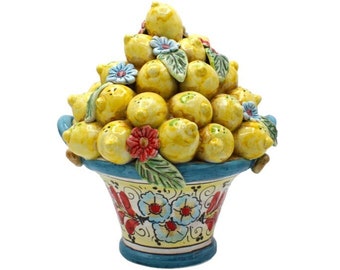 Ceramic Lemon Vase - Sicilian Ceramic Lemon Vase L. 27 x H. 32 cm