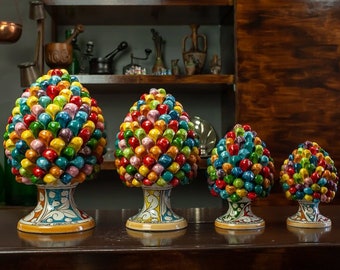 Multicolor Pinecone - Sicilian Ceramic Pinecone Caltagirone Various Sizes