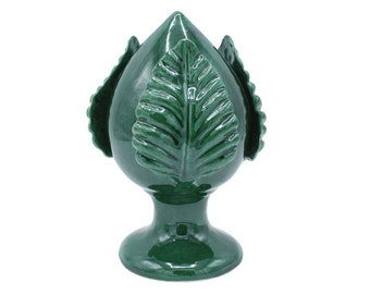 Apulian Pumo in Ramina Green Sicilian Ceramic H. 19 x L. 12 cm