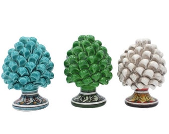 Sicilian Ceramic Pinecone - Sicilian Ceramic Pinecone Caltagirone H. 10 cm