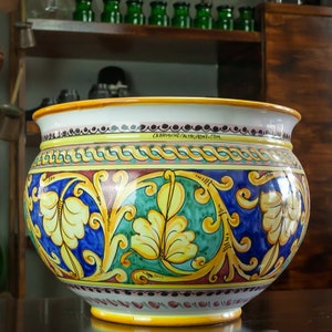 Porte-vase en céramique sicilienne multicolore L. 40 x H. 30