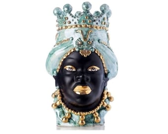 Luxury Gold Moorish Head - Dark Brown Demeter Golden dream H. 48 cm