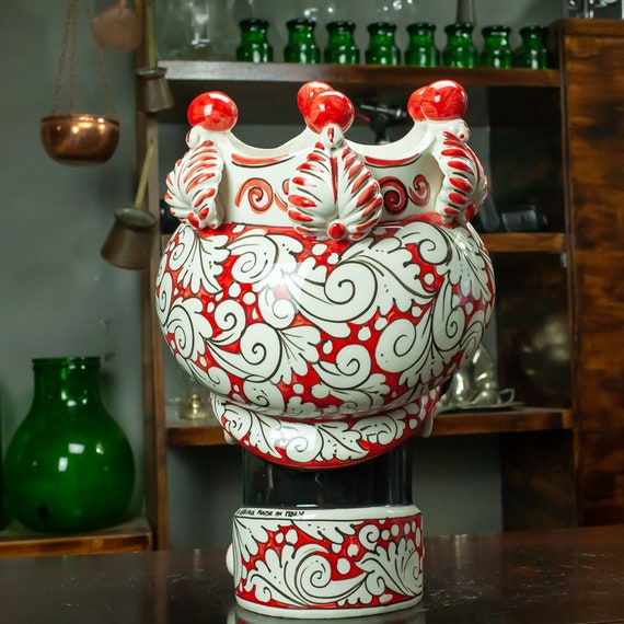 Vaso in ceramica tipica siciliana Ceramiche artistiche di Caltagirone.