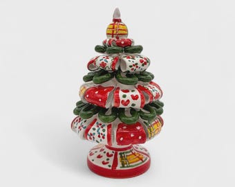 クリスマスツリー、カルタジローネ陶器、約20 x 14 cm（1個）、上部に