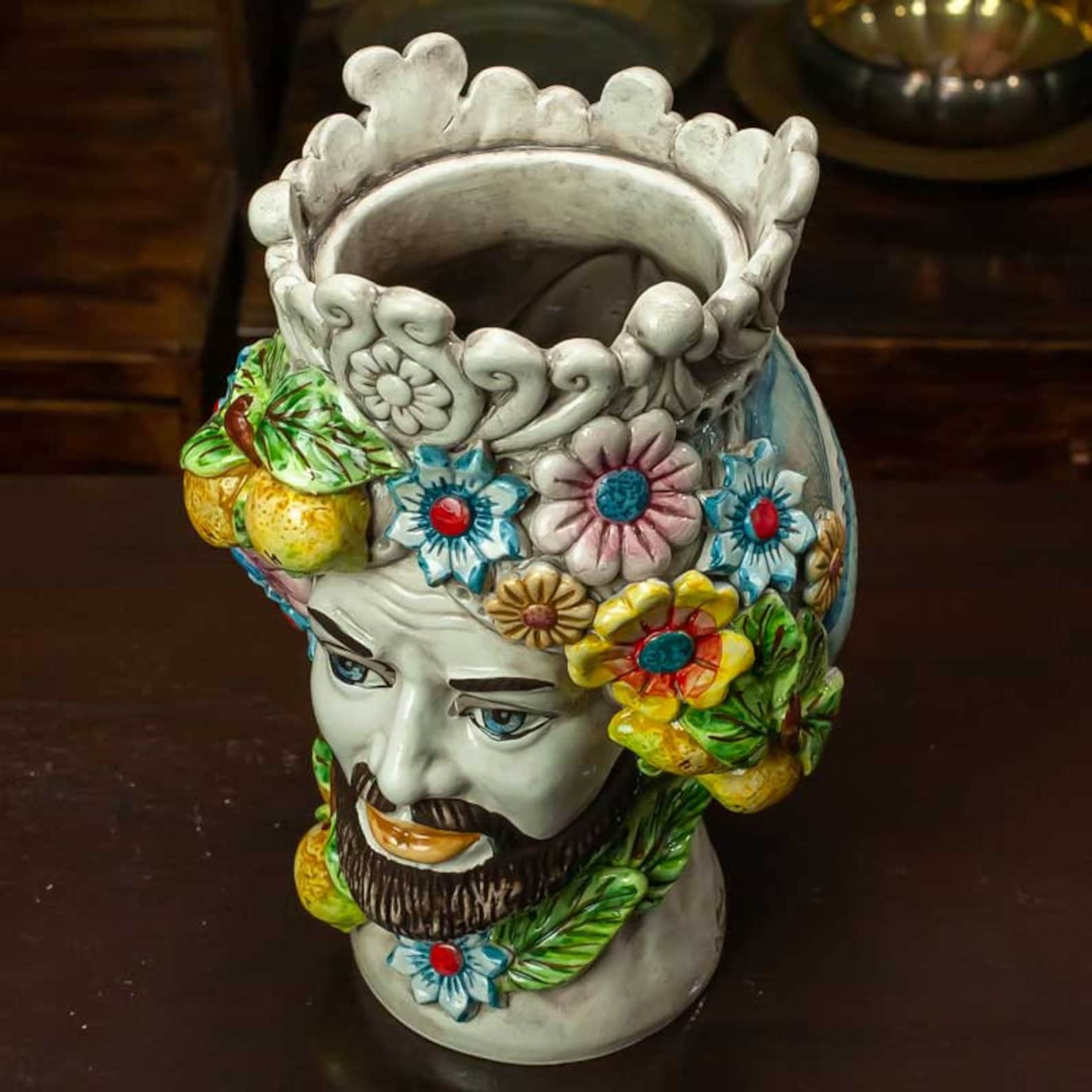 Moorish Head Sicilian Moorish Heads Flowers Model L. 21 X H. - Etsy